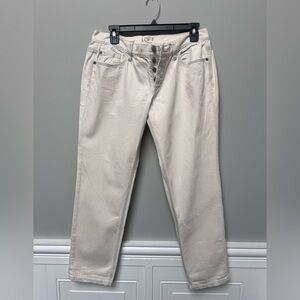 LOFT Cream Boyfriend Pants
